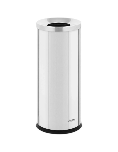 Miesto lauko šiukšlių dėžė, apvali sk. 250 x 610 mm PLIENAS sidabras