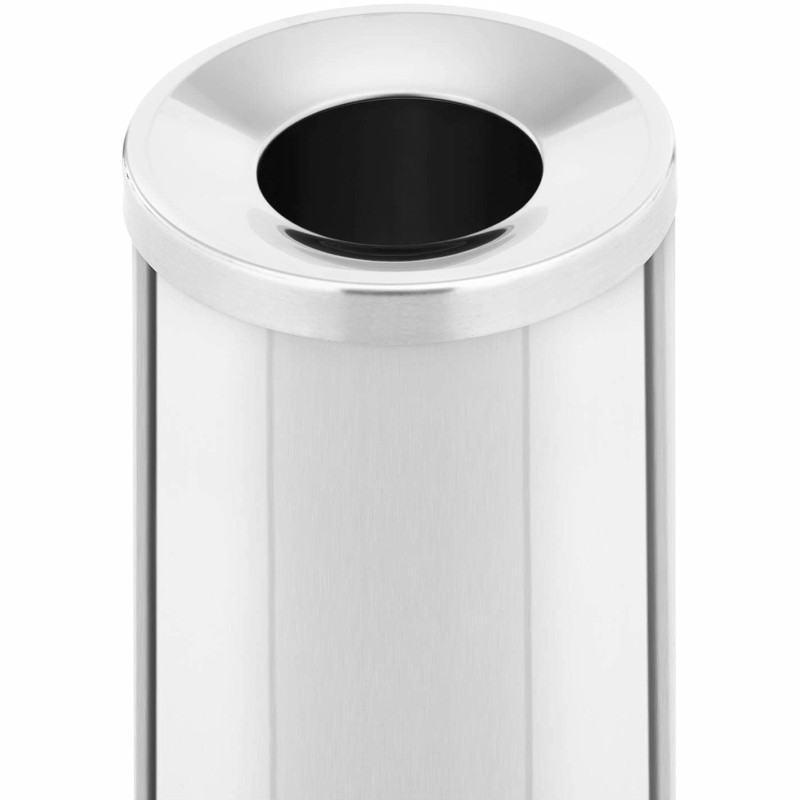 Miesto lauko šiukšlių dėžė, apvali sk. 250 x 610 mm PLIENAS sidabras