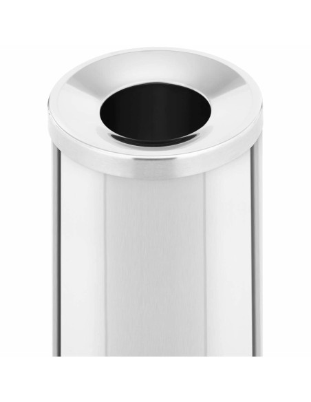 Miesto lauko šiukšlių dėžė, apvali sk. 250 x 610 mm PLIENAS sidabras