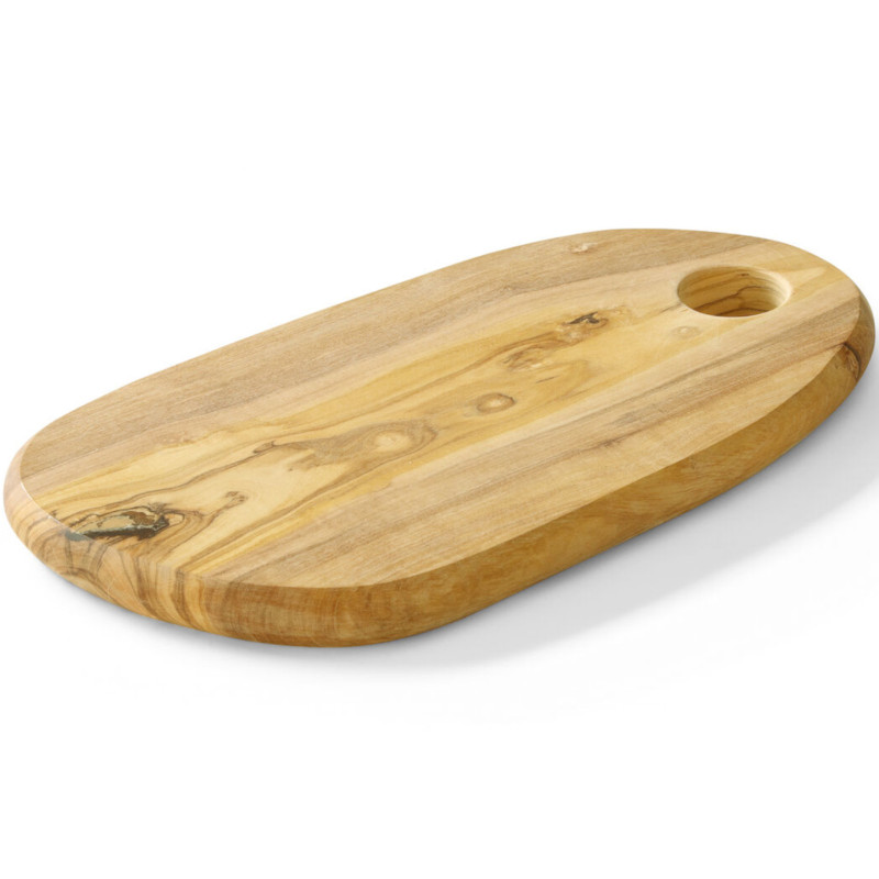 Alyvuogių medienos serviravimo lenta su skyle 250 x 165 x 18 mm – Hendi 505229