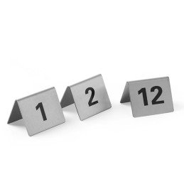 Informacinė lentelė LENTELĖS NUMERIS 1-12 nerūdijančio plieno rinkinys 12 vnt. - Hendi 663844