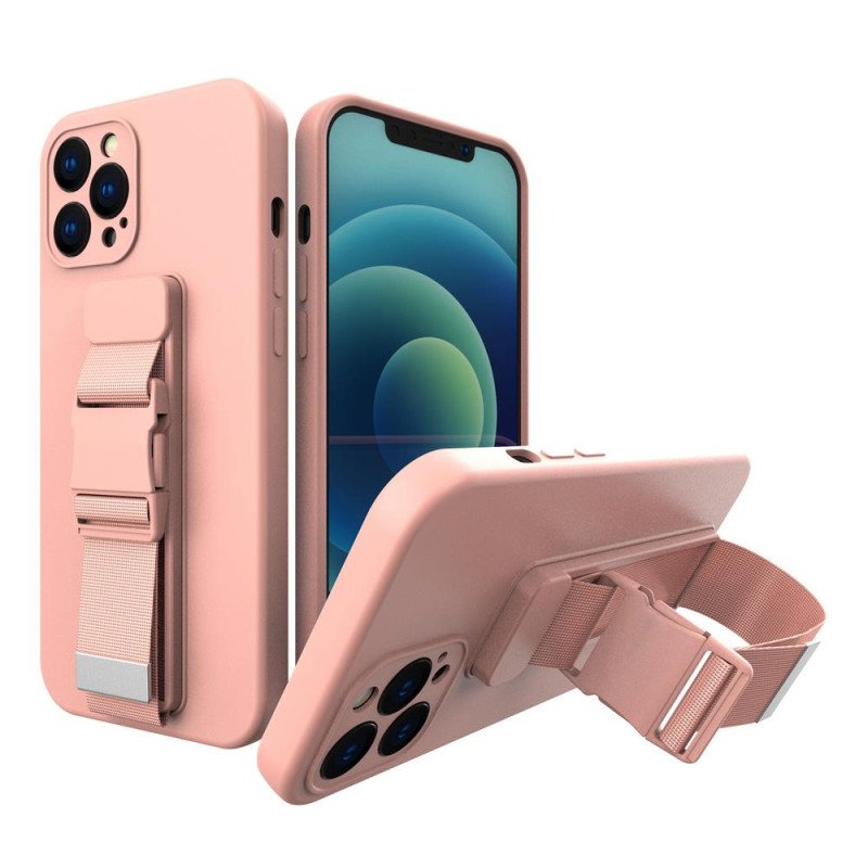 Virvės dėklas gelio dėklas su dirželiu grandinės rankinės dirželis Samsung Galaxy S21 Ultra 5G rožinis Virvės dėklas gelio dėklas su dirželiu grandinės rankinės dirželis Samsung Galaxy S21 Ultra 5G rožinis