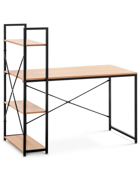 Pramoninis loft kompiuterio stalas su lentynomis namų biurui 120x60 cm Pramoninis loft kompiuterio stalas su lentynomis namų biurui 120x60 cm