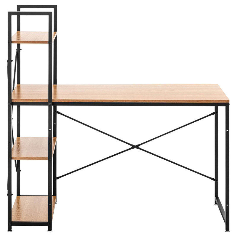 Pramoninis loft kompiuterio stalas su lentynomis namų biurui 120x60 cm