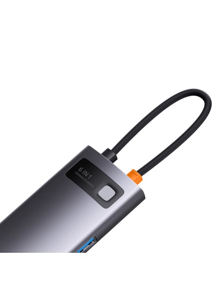 StarJoy HUB 6in1 USB-C 3xUSB HDMI RJ45 PD pilka StarJoy HUB 6in1 USB-C 3xUSB HDMI RJ45 PD pilka