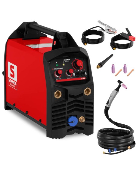 Inverterinis suvirintojas IGBT TIG MMA 2T/4T ARC-Force Anti Stick 200A Stamos Vokietija Inverterinis suvirintojas IGBT TIG MMA 2T/4T ARC-Force Anti Stick 200A Stamos Vokietija