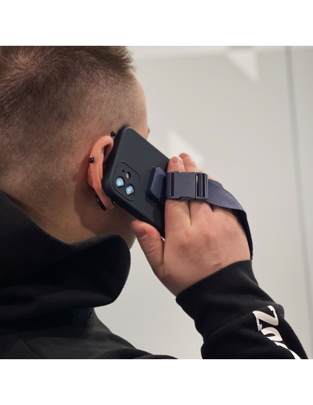 Virvės dėklas gelio dėklas su dirželiu grandinės rankinės diržas Samsung Galaxy A22 5G raudonas