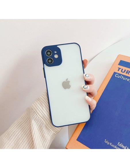 Milky Case Silikoninis lankstus permatomas dėklas, skirtas Samsung Galaxy A42 5G tamsiai mėlynas