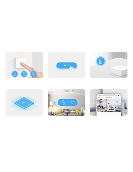ZigBee belaidžio nuotolinio valdymo pulto mygtuko mygtuko jungiklis baltas SNZB-01