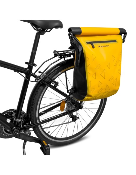 Neperšlampama kuprinė dviračio bagažinei dviračio krepšys 2in1 23l geltona