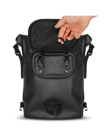 Neperšlampama kuprinė dviračio bagažinei dviračio krepšys 2in1 23l geltona