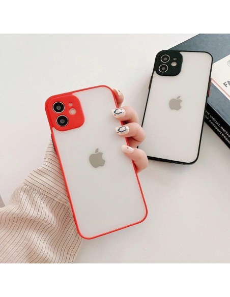 Milky Case Silikoninis lankstus permatomas dėklas, skirtas Samsung Galaxy S21 Ultra 5G Red