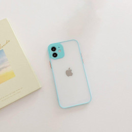 Milky Case Silikoninis lankstus permatomas dėklas, skirtas Samsung Galaxy A72 4G Blue