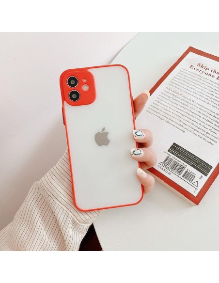 Milky Case Silikoninis lankstus permatomas dėklas, skirtas Samsung Galaxy A22 4G Red