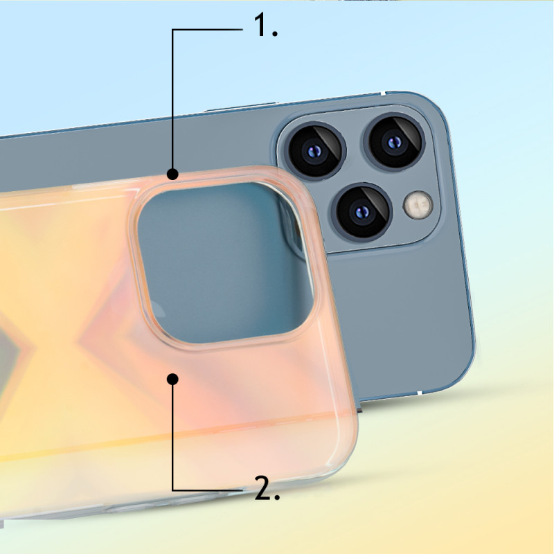 „Kingxbar Streamer“ serijos prabangus elegantiškas dėklas, skirtas „iPhone 13 Pro Blue“ (trikampis)