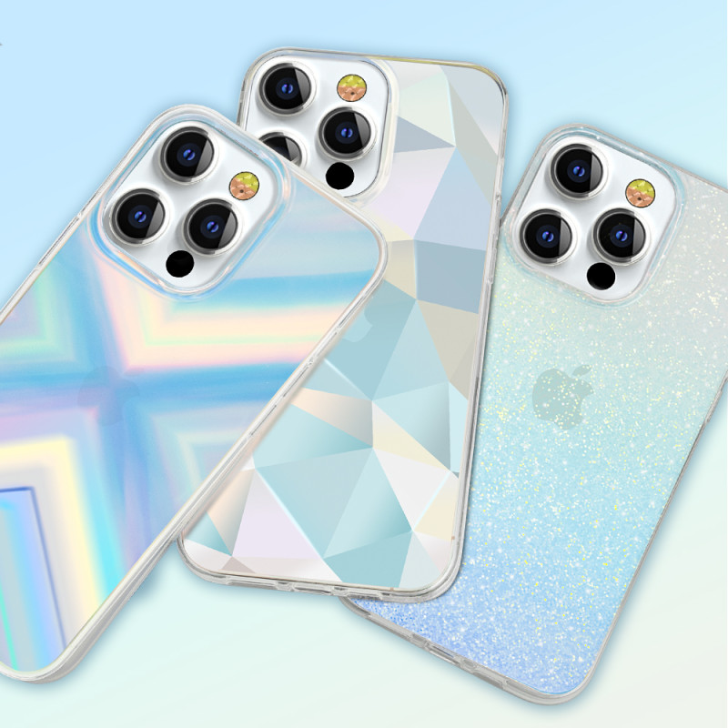 „Kingxbar Streamer“ serijos prabangus elegantiškas dėklas, skirtas „iPhone 13 Pro Blue“ (trikampis)