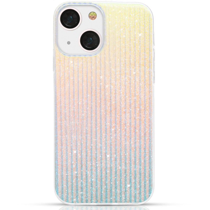 Kingxbar Travel Series prabangus elegantiškas dėklas iPhone 13 mėlynos ir oranžinės spalvos (Debesys)