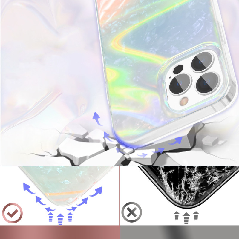 Kingxbar Shell serijos prabangus elegantiškas dėklas, skirtas iPhone 13 Pro perlų mėlynai
