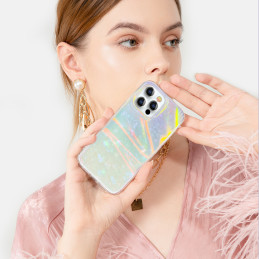 Kingxbar Shell serijos prabangus, elegantiškas iPhone 13 Pro dėklas, perlas ir mėta