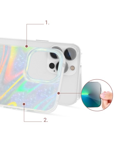 Kingxbar Shell serijos prabangus, elegantiškas iPhone 13 Pro dėklas, perlas ir mėta Kingxbar Shell serijos prabangus, elegantiškas iPhone 13 Pro dėklas, perlas ir mėta