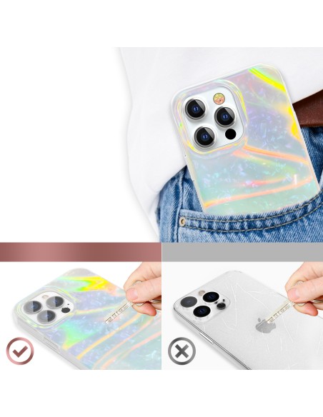 Kingxbar Shell serijos prabangus, elegantiškas iPhone 13 Pro dėklas, perlas ir mėta Kingxbar Shell serijos prabangus, elegantiškas iPhone 13 Pro dėklas, perlas ir mėta