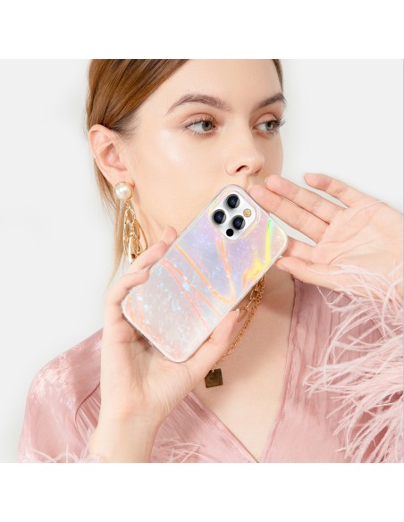Kingxbar Shell serijos prabangus elegantiškas dėklas iPhone 13 Pro perlų rožinis Kingxbar Shell serijos prabangus elegantiškas dėklas iPhone 13 Pro perlų rožinis