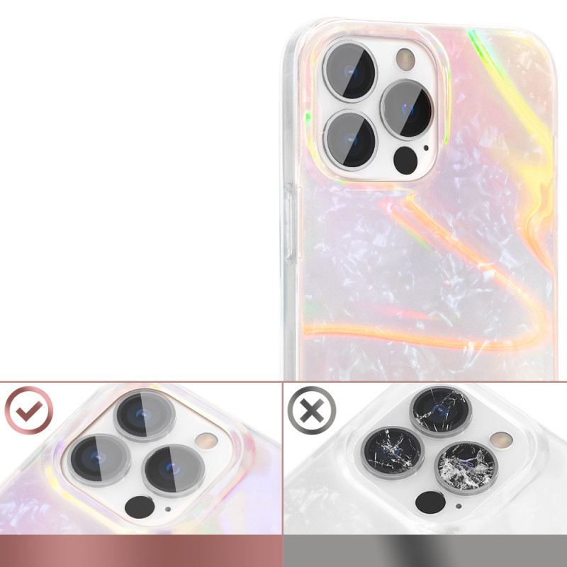 Kingxbar Shell serijos prabangus elegantiškas dėklas iPhone 13 Pro perlų rožinis
