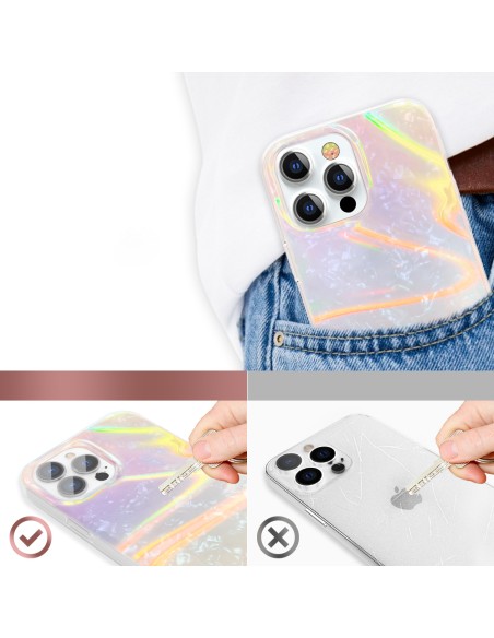 Kingxbar Shell serijos prabangus elegantiškas dėklas iPhone 13 Pro perlų rožinis Kingxbar Shell serijos prabangus elegantiškas dėklas iPhone 13 Pro perlų rožinis