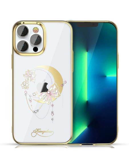 Prabangus Kingxbar Moon Series dėklas su Swarovski kristalais, skirtas iPhone 13 Pro auksui (Butterfly) Prabangus Kingxbar Moon Series dėklas su Swarovski kristalais, skirtas iPhone 13 Pro auksui (Butterfly)