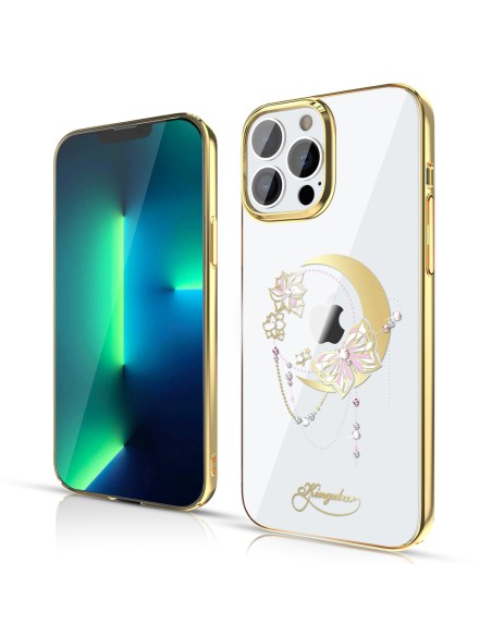 Prabangus Kingxbar Moon Series dėklas su Swarovski kristalais, skirtas iPhone 13 Pro auksui (Butterfly) Prabangus Kingxbar Moon Series dėklas su Swarovski kristalais, skirtas iPhone 13 Pro auksui (Butterfly)