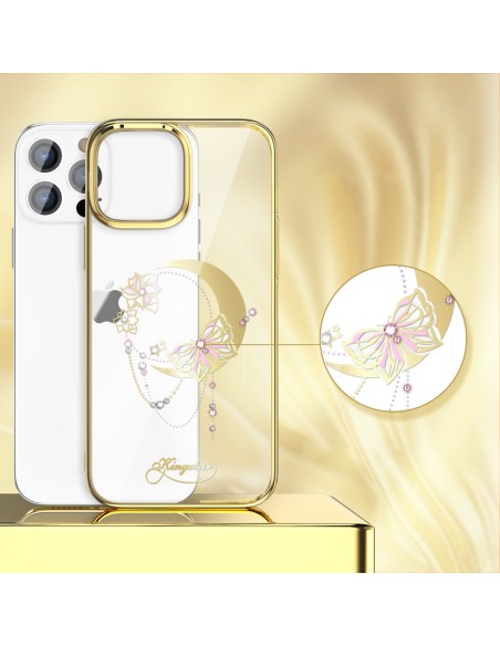 Prabangus Kingxbar Moon Series dėklas su Swarovski kristalais, skirtas iPhone 13 Pro auksui (Butterfly) Prabangus Kingxbar Moon Series dėklas su Swarovski kristalais, skirtas iPhone 13 Pro auksui (Butterfly)