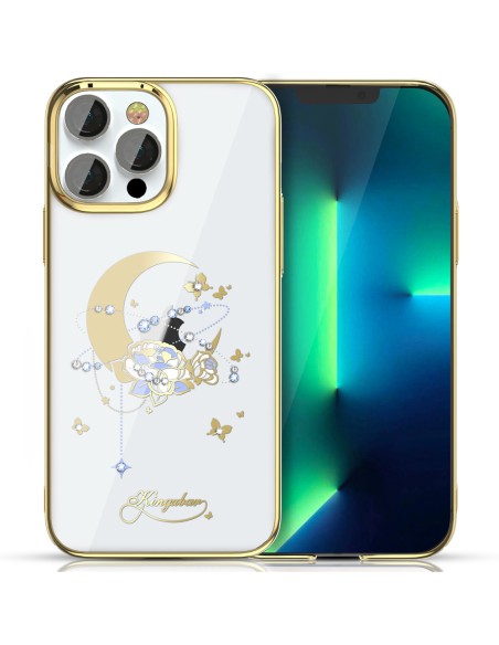 Prabangus Kingxbar Moon Series dėklas su Swarovski kristalais, skirtas iPhone 13 Pro aukso (gėlė) Prabangus Kingxbar Moon Series dėklas su Swarovski kristalais, skirtas iPhone 13 Pro aukso (gėlė)