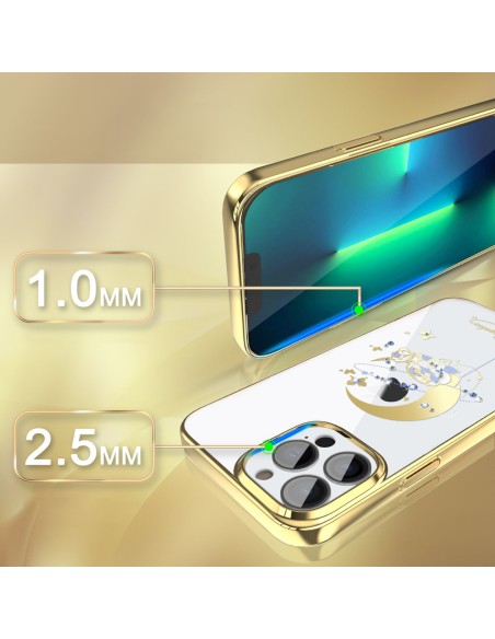 Prabangus Kingxbar Moon Series dėklas su Swarovski kristalais, skirtas iPhone 13 Pro aukso (gėlė) Prabangus Kingxbar Moon Series dėklas su Swarovski kristalais, skirtas iPhone 13 Pro aukso (gėlė)