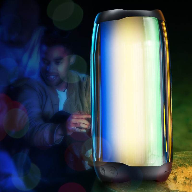 WK Design belaidis garsiakalbis Bluetooth 5.0 RGB 2000mAh juodas (D31 juodas)
