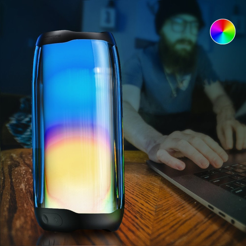 WK Design belaidis garsiakalbis Bluetooth 5.0 RGB 2000mAh juodas (D31 juodas)