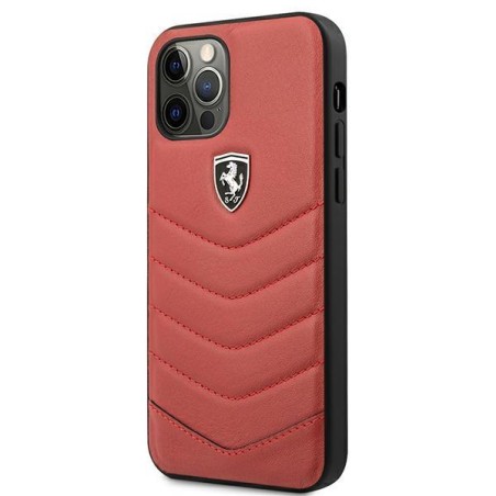 Ferrari Off Track dygsniuotas dėklas iPhone 12 / iPhone 12 Pro - raudonas Ferrari Off Track dygsniuotas dėklas iPhone 12 / iPhone 12 Pro - raudonas