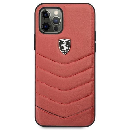 Ferrari Off Track dygsniuotas dėklas iPhone 12 / iPhone 12 Pro - raudonas Ferrari Off Track dygsniuotas dėklas iPhone 12 / iPhone 12 Pro - raudonas