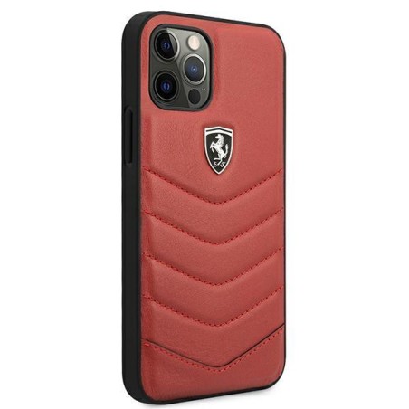 Ferrari Off Track dygsniuotas dėklas iPhone 12 / iPhone 12 Pro - raudonas Ferrari Off Track dygsniuotas dėklas iPhone 12 / iPhone 12 Pro - raudonas