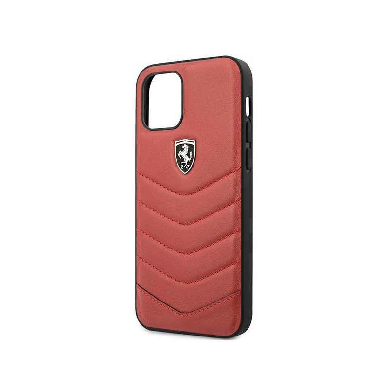 Ferrari Off Track dygsniuotas dėklas iPhone 12 / iPhone 12 Pro - raudonas