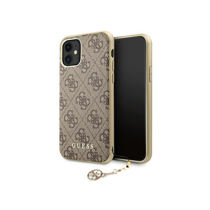Guess 4G Charms Collection dėklas, skirtas iPhone 11 / Xr - rudas Guess 4G Charms Collection dėklas, skirtas iPhone 11 / Xr - rudas