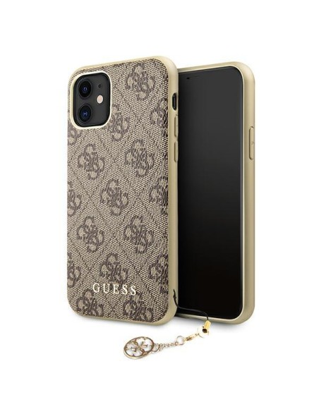Guess 4G Charms Collection dėklas, skirtas iPhone 11 / Xr - rudas Guess 4G Charms Collection dėklas, skirtas iPhone 11 / Xr - rudas