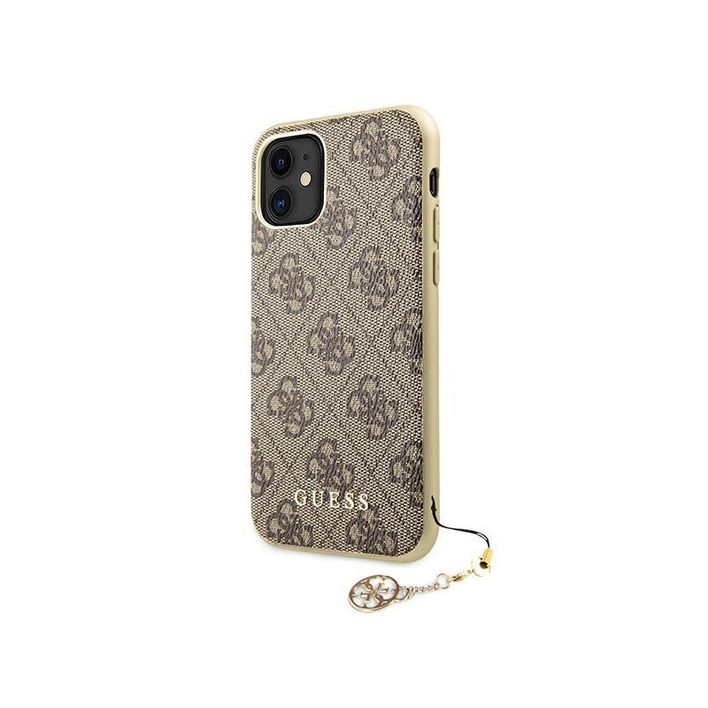 Guess 4G Charms Collection dėklas, skirtas iPhone 11 / Xr - rudas