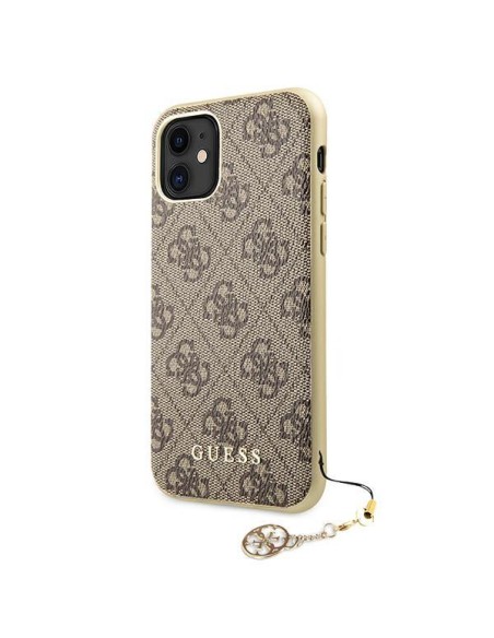 Guess 4G Charms Collection dėklas, skirtas iPhone 11 / Xr - rudas Guess 4G Charms Collection dėklas, skirtas iPhone 11 / Xr - rudas