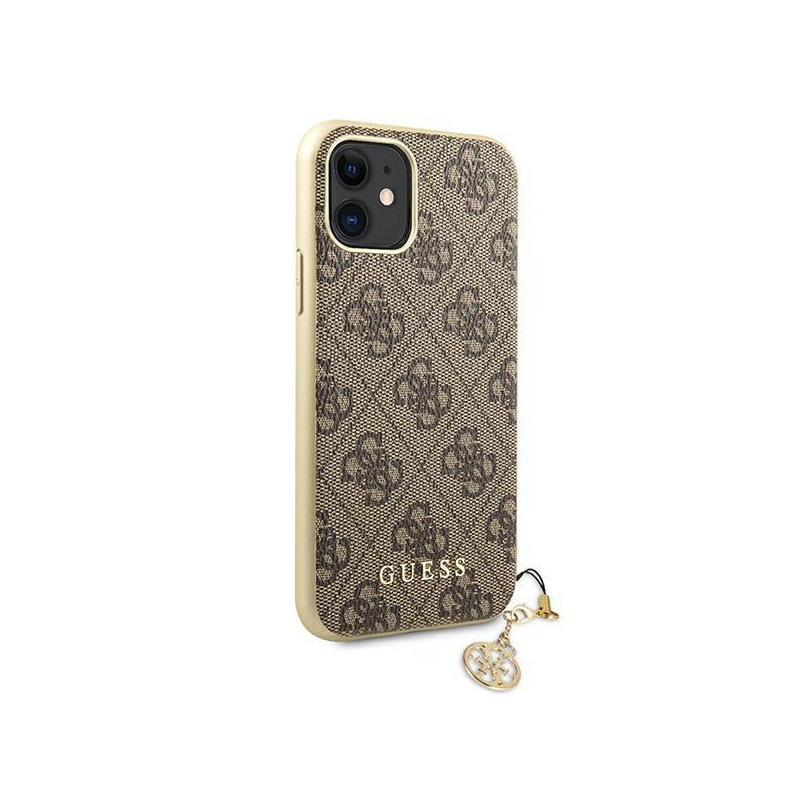 Guess 4G Charms Collection dėklas, skirtas iPhone 11 / Xr - rudas