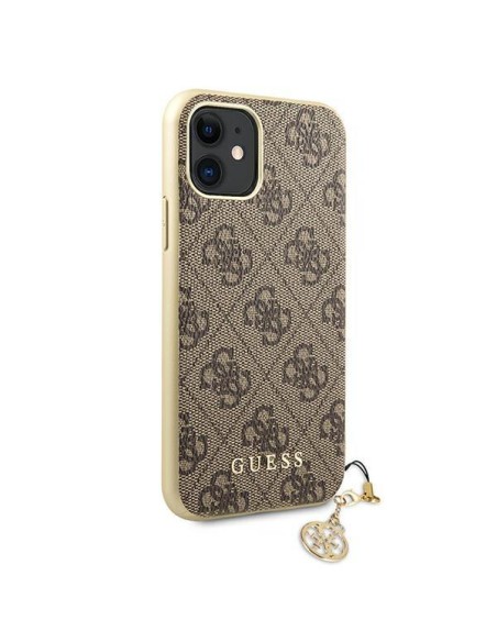 Guess 4G Charms Collection dėklas, skirtas iPhone 11 / Xr - rudas Guess 4G Charms Collection dėklas, skirtas iPhone 11 / Xr - rudas