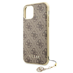 Guess 4G Charms Collection dėklas, skirtas iPhone 11 / Xr - rudas