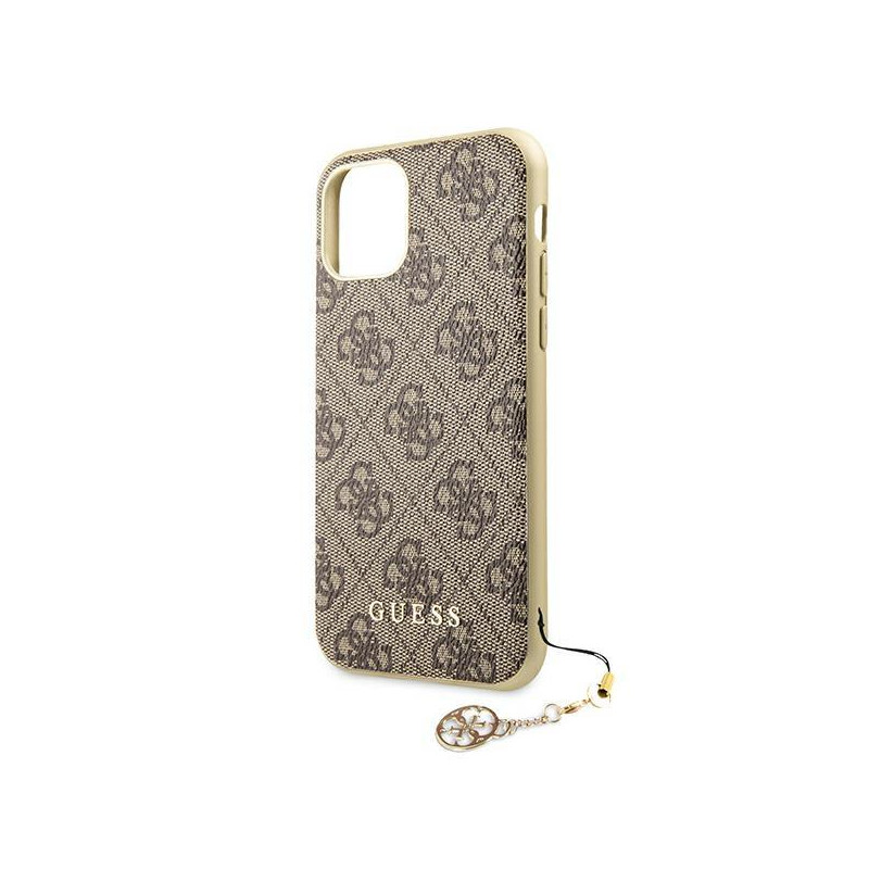 Guess 4G Charms Collection dėklas, skirtas iPhone 11 / Xr - rudas