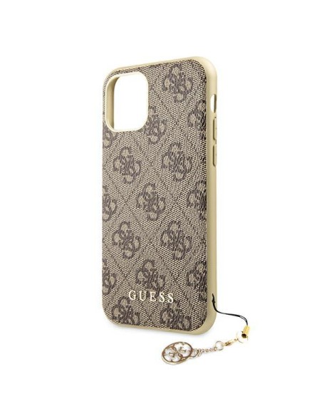 Guess 4G Charms Collection dėklas, skirtas iPhone 11 / Xr - rudas Guess 4G Charms Collection dėklas, skirtas iPhone 11 / Xr - rudas