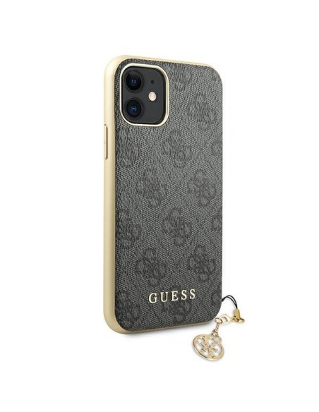 Guess 4G Charms Collection dėklas, skirtas iPhone 11 / Xr - pilkas Guess 4G Charms Collection dėklas, skirtas iPhone 11 / Xr - pilkas