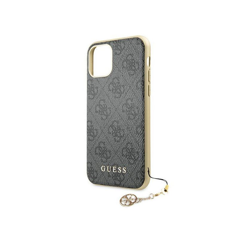 Guess 4G Charms Collection dėklas, skirtas iPhone 11 / Xr - pilkas